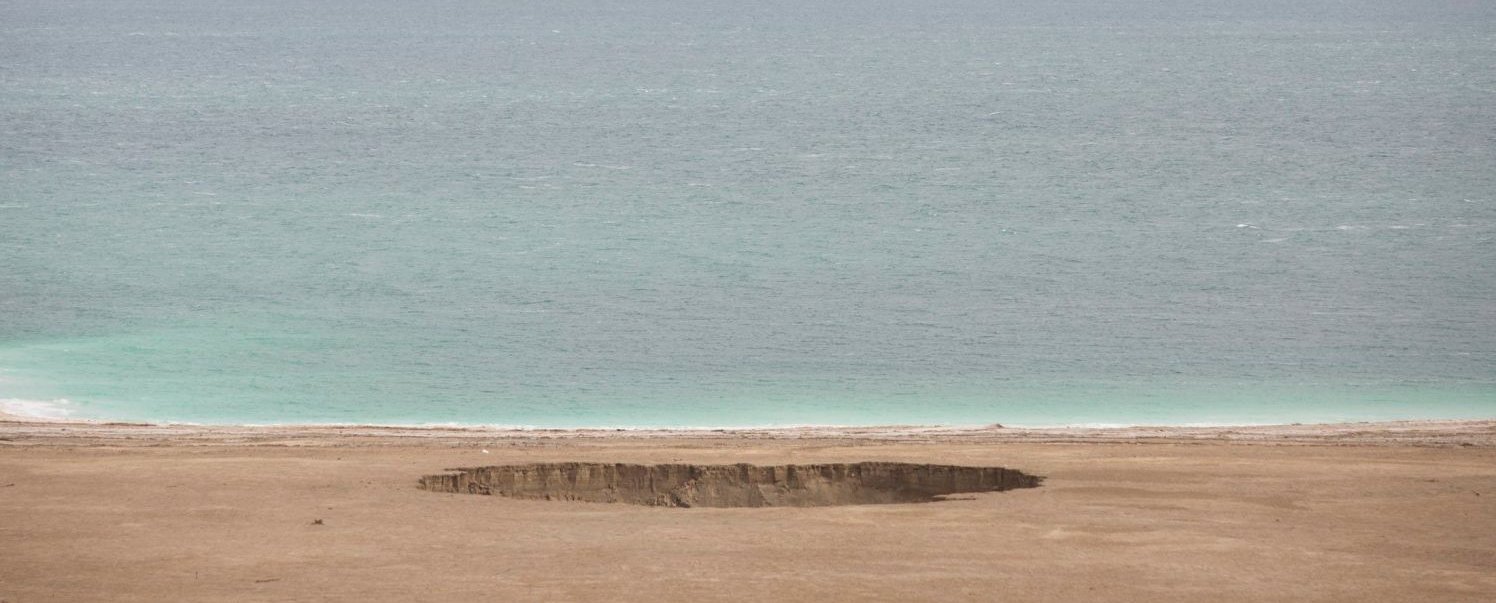 Sinkhole at the shore of the Dead Sea